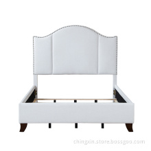 Nail Head KD Upholstered King Size Bed Bedroom Furniture